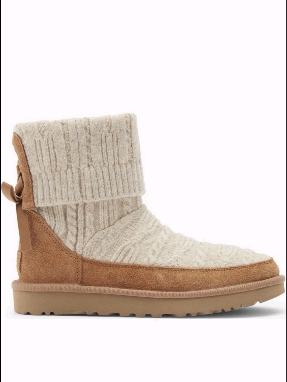 Ugg Classic Mini Cabelle Knit Boot Designer Suede Shearling Lace Sweater #205